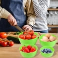 thumbnail image 3 of Set of 4 Pcs Round Nesting Bowls,Big Bowl Food Storage Containers,Green Reusable Plastic Bowl,Mixing Bowls with Lids for School,Home, 3 of 6