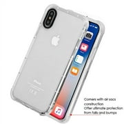 Apple IPhone X, 10, Ten Phone Case Clear Shockproof Hybrid Armor Rubber Silicone Gel Cover - Clear