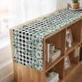 thumbnail image 6 of Table Runners 48 Inches Long Dress Scarves, Green Eucalyptus Leaves Farmhouse Kitchen Table Runner, Short Coffee Tablerunners, Summer Botanical Daisy Black Plaid 13x48 Inch, 6 of 9