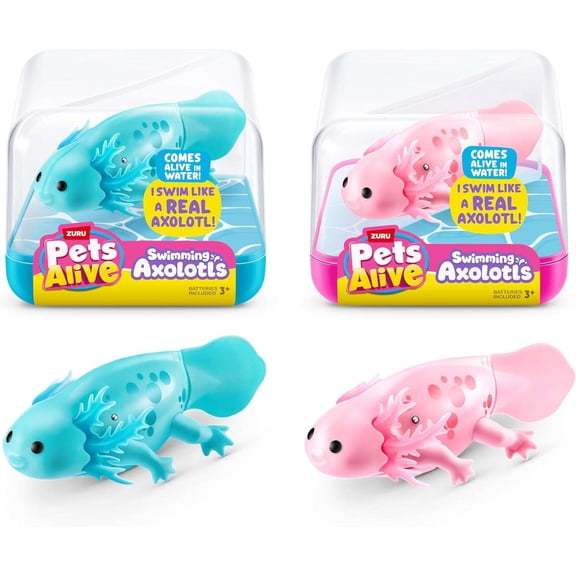 Pets Alive Swimming Axolotl's Set of 2 Robotic Pet Figures