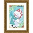 thumbnail image 1 of Seay, Anne 22x32 Gold Ornate Wood Framed with Double Matting Museum Art Print Titled - Happy Snowman II, 1 of 4