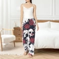 thumbnail image 6 of Lsque Gothic Skulls And Roses Print Women's Pajama Pants, Lounge Pant - Comfortable Home Wear,Elastic Waistband, Stylish Design-X-Large, 6 of 9