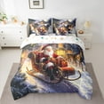 thumbnail image 3 of Feelyou Santa Claus Twin Bedding Sets 7-Piece for Teens, Dreamy Fairy Tale Bedding Comforter Set, Christmas Reindeer Reversible Sheet Sets, Lightweight Room Decor, 3 of 8