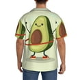 thumbnail image 5 of KLL Cute Avocado Doing Exercise Print Men's Shirt Short Sleeve Button Down Summer Cuba Beach Shirts- XX-Large, 5 of 7