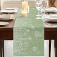 thumbnail image 3 of Table Runners 120 Inches Long Dress Scarves, Sage Green Wildflowers Farmhouse Coffee/Dining/Kitchen Table Runner for Living Room, Modern Floral Butterfly Plant 13x120 Inch, 3 of 9