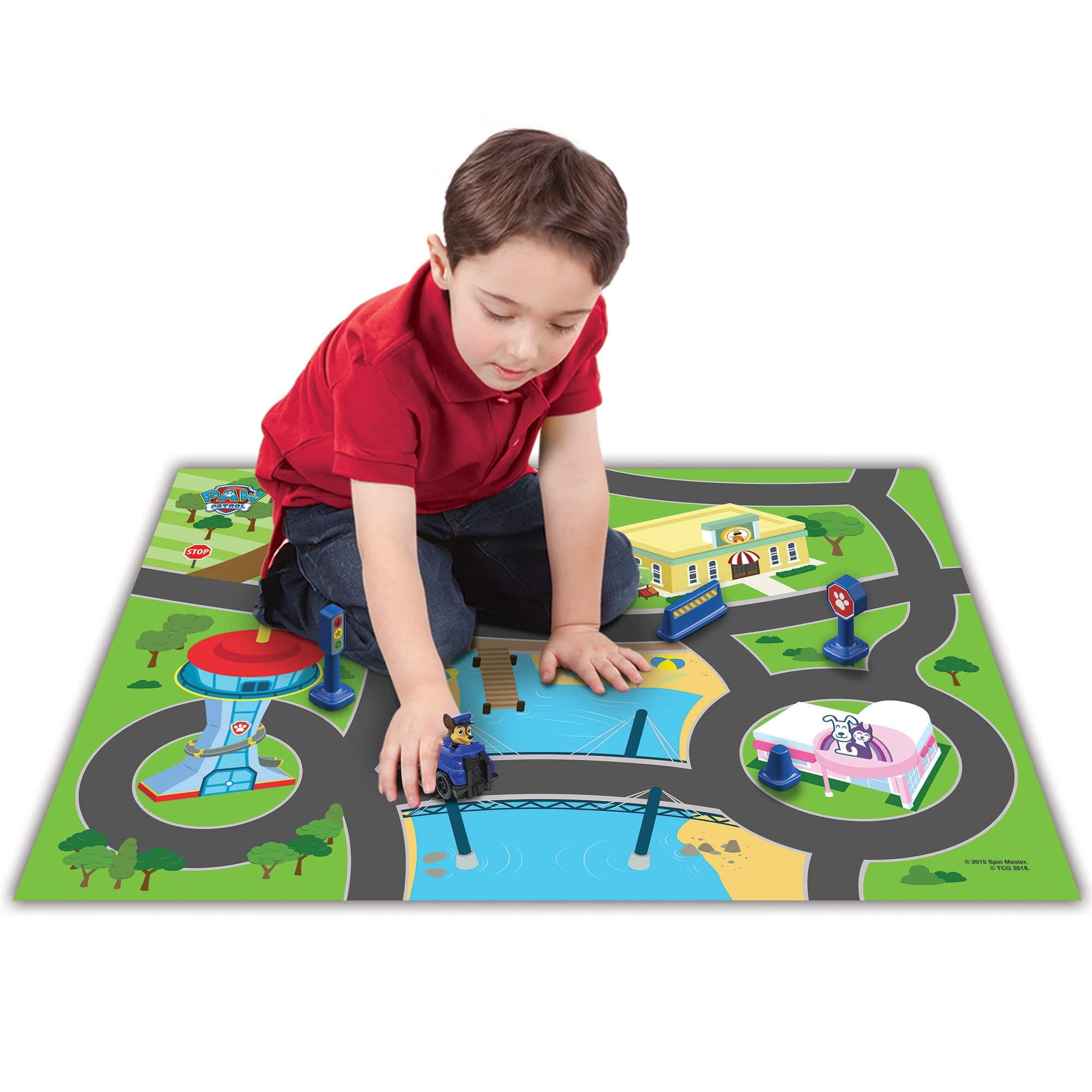Imaginmat: Deluxe - Paw Patrol - Floor Playmat & Toy Car, 30.5 x 20.5", Character Vehicle & Road Accessories, Durable EVA Foam Mat, Licensed, Kids 3+