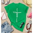 thumbnail image 3 of S4E Women's Jesus Cross Religious T-Shirt Medium Irish Green, 3 of 4
