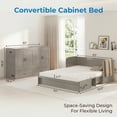 thumbnail image 2 of Mjkone Murphy Bed Queen Size, Cabinet Bed with Storage Drawers and USB Charging Station,Murphy Chest Bed for Small Space,Gray(No Mattress), 2 of 10