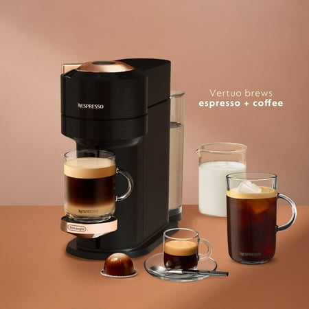 Nespresso Vertuo Next Premium Coffee and Espresso Maker by De'Longhi,  Black Rose Gold - Black Rose Gold