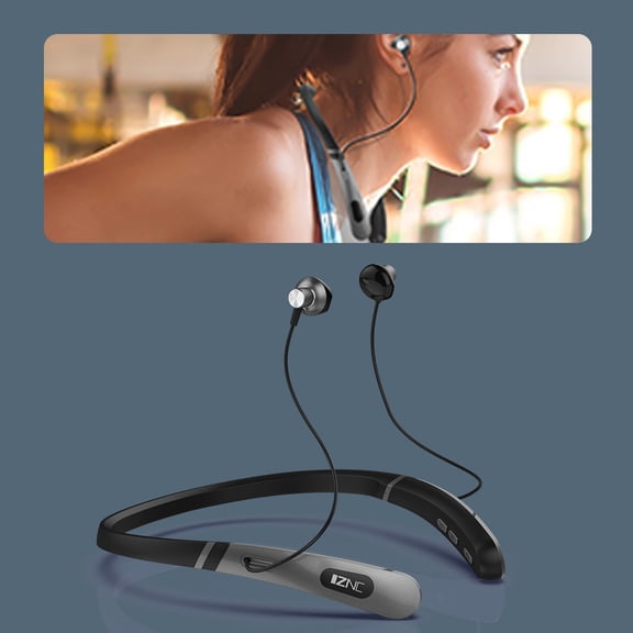 loopsun Bluetooth Headphones With LED Digital Display Wireless Hanging Headset Bluetooth 5.2 Waterproof Sports Earphones With Microphone For Calls