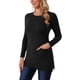 thumbnail image 4 of Suéteres de manga larga para mujer INSPIRE CHIC, túnicas sueltas, camisetas de punto casuales con bolsillos, S negro, 4 of 6