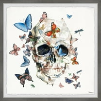Parvez Taj Happy Butterfly Skull Framed Wall Art
