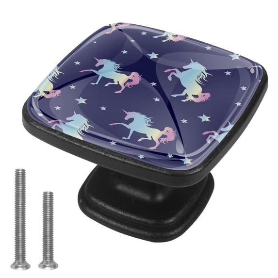 4 Pcs Cabinet Handle Drawer Pulls Unicorn Knobs with Screws Square Furniture Office Cabinet Knob Decoration