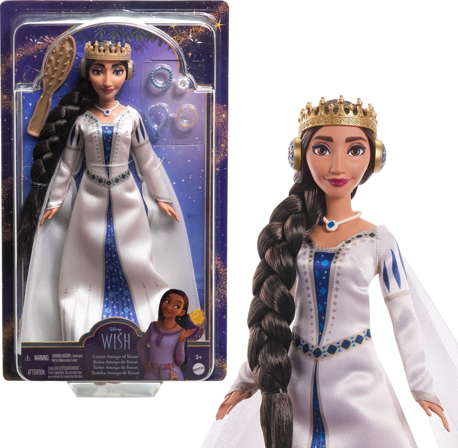 Disney Wish Queen Amaya of Rosas Fashion Doll, Posable Doll & Accessories