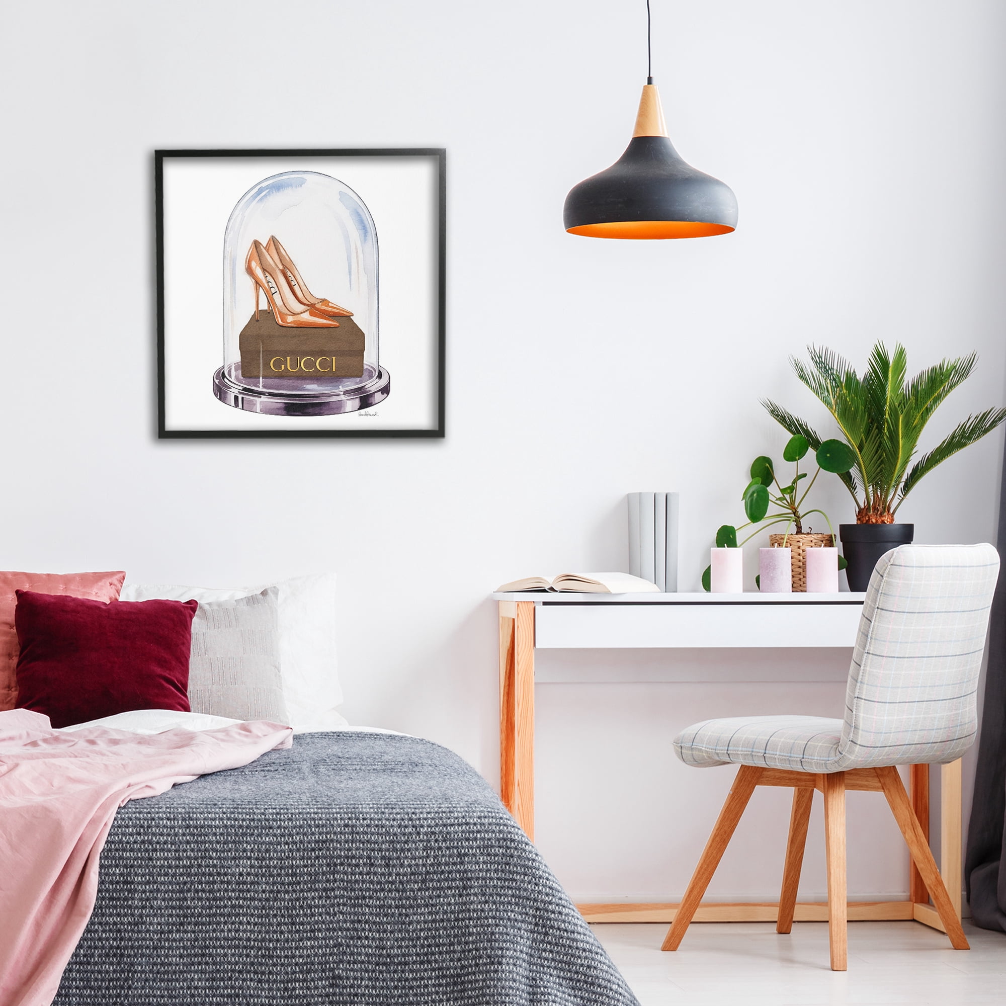 Stupell Industries Satin Heels in Bell Jar Black Framed Giclee Art, design by Amanda Greenwood