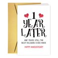 thumbnail image 1 of Anniversary Card RUALOVE Happy 1st Anniversary for Him Her, 1 of 7