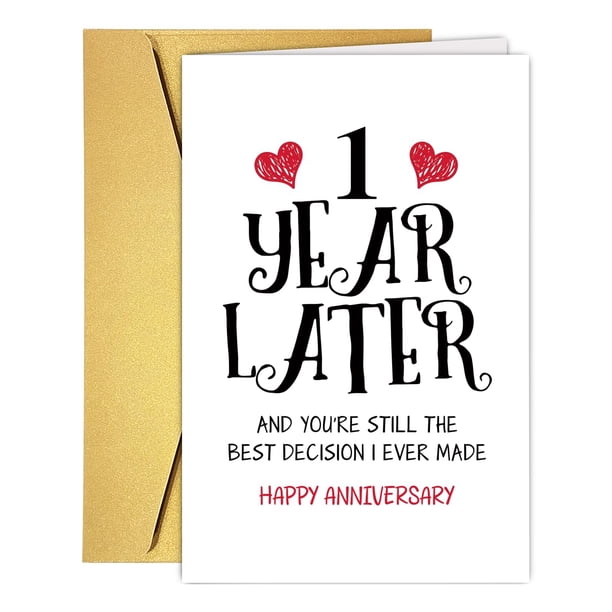 Tarjeta de felicitación RUALOVE para 1.er aniversario de boda