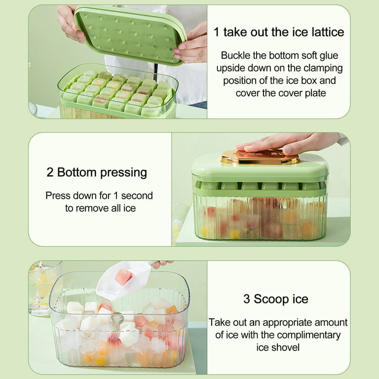 Press Type Ice Mold, Box One-button Ice Cube Maker, 1 Ice Tray