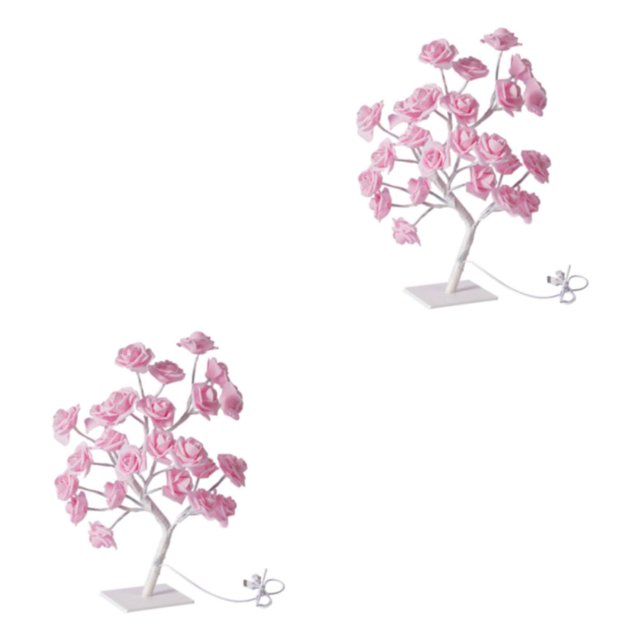Ruiboury Color Changing Rose Lamp 鈥?Lighted Remote Control Gift For Any Occasion Wide Application Artificial Bonsai Tree Lights pink rose white rod 2Set
