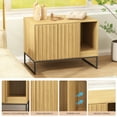 thumbnail image 6 of VEANERWOOD Cat Litter Box Enclosure Furniture, Wood Hidden Litter Box with Cat Scratch Pad, Beige, 6 of 8