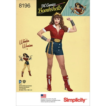 Simplicity DC Bombshells Size 14-22 Wonder Woman Costume Pattern, 1 Each