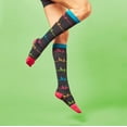 thumbnail image 2 of Nurse Mates Compression Socks Wide Calf Up To 22" Color: Black EKG, Size: 9-11 Wide, 2 of 3