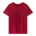 thumbnail image 2 of Camiseta de mujer con cuello redondo, camisetas de verano para desplazamientos en la calle, uso diario S, 2 of 8