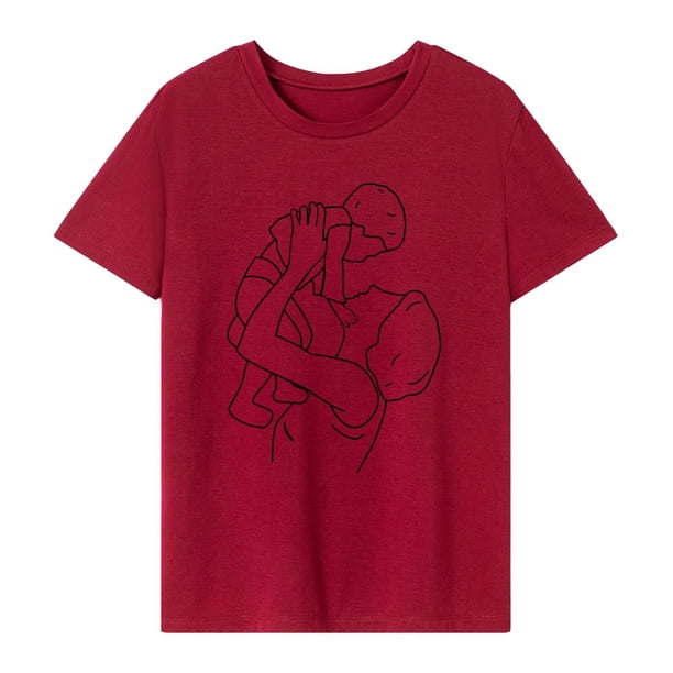 Camiseta para mujer básica camiseta moda cuello redondo camisa para mochilero viajes S