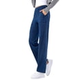 thumbnail image 2 of Straight Leg Jeans For Women Relaxed Fit Fashion Stretch Denim Pants Street Travel Long Jeans With Pocket Dark Blue L, 2 of 3