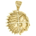 thumbnail image 3 of 10K Yellow Gold Diamond Pendant Native American Indian Mens Pave Charm 1.33 Ct., 3 of 5
