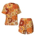 thumbnail image 5 of Picia Hippie Flower Pajamas Sets for Women Soft Short-Sleeved Pjs with Lounge Shorts Two Piece Sleepwear-4X-Large, 5 of 9