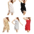 thumbnail image 4 of Minnieouse Vestido de baile latino Rumba para mujer, traje de salón con borlas, flecos de lentejuelas Vestidos, 4 of 6