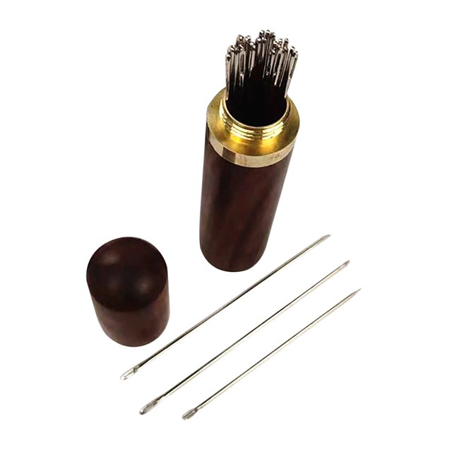 Matsuzay Juego de agujas de coser de 12 Uds., caja de almacenamiento de agujas portátil de Natural, cilindro de almacenamiento de agujas para el De coser 1# Matsuzay HA001701-01