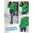 thumbnail image 7 of Xuanfei Women Solid Color Quilted Plaid Crew Neck Rib-knit Cuff Long Sleeve Sweater, 7 of 7
