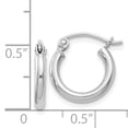 thumbnail image 3 of Sterling Silver Rhodium-plated 2mm Hoop Earrings, 3 of 3