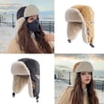 thumbnail image 6 of Solid Color Cotton Hat for w/ Foldable Ear Flap Windproof Trapper Bomber Aviator, 6 of 20