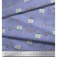 thumbnail image 2 of Soimoi Japan Crepe Satin Fabric Gift Box & Hanging Ribbons Party Fabric Prints By Yard 42 Inch Wide, 2 of 3