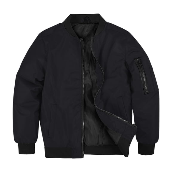 Toddler Kids Boys Bomber Jacket Long Sleeve Zip Up Lightweight Windproof Classic Outerwear 4-6 Years
