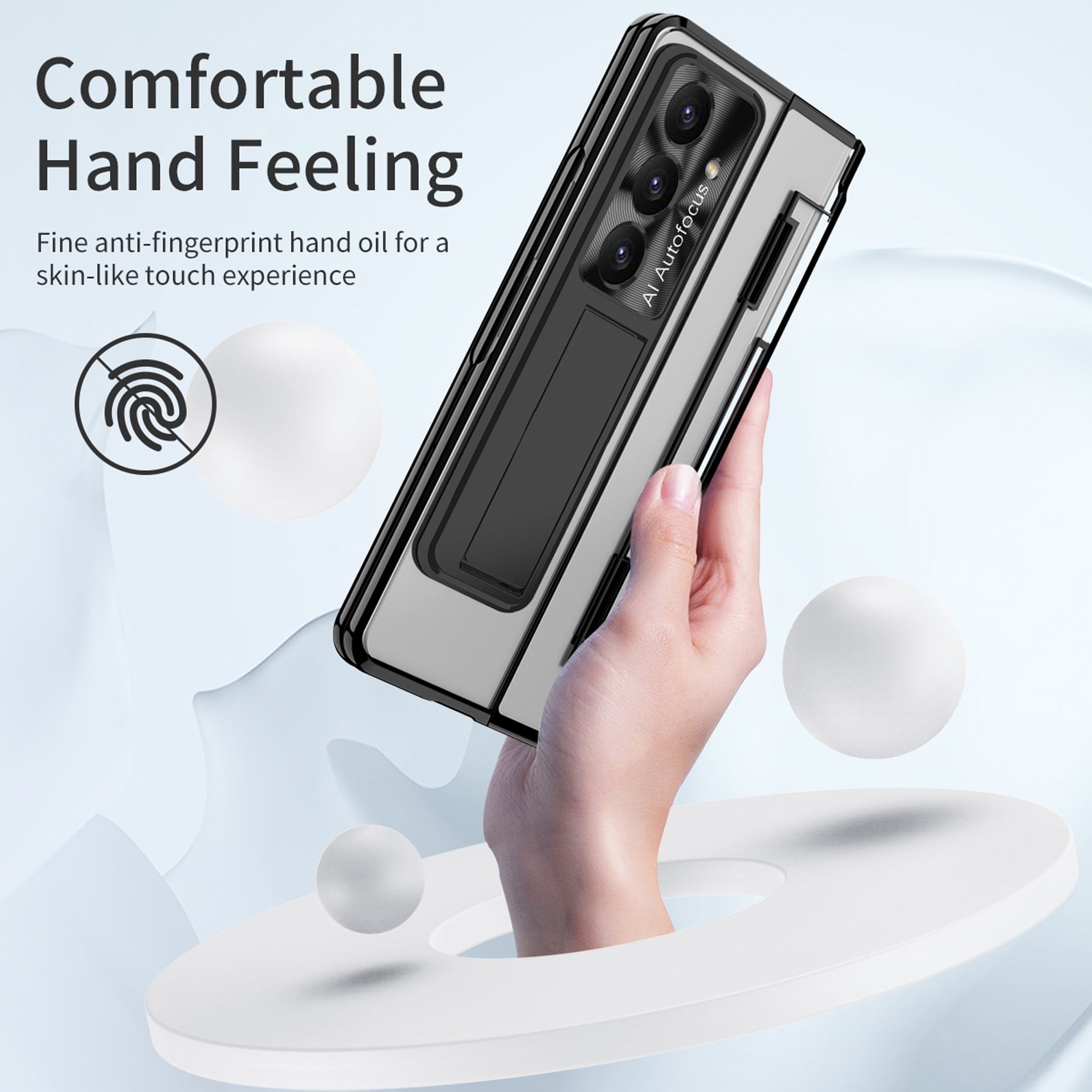 for Samsung Galaxy Z Fold 7 Case, Luxury Plating Shockproof Drop Protection Phone Case for Samsung Galaxy Z Fold 7 5G, Black