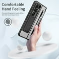 thumbnail image 2 of Compatible with Samsung Galaxy Z Fold 7 5G Case with Hinge Protection, Clear Luxury Plating Transparent Cover Screen Protector Stand Case for Samsung Galaxy Z Fold 7 Phone Case - Black, 2 of 7