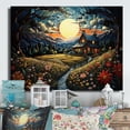 thumbnail image 2 of Designart "Countryside Charm At Night" Landscapes Metal Art Print, 2 of 5