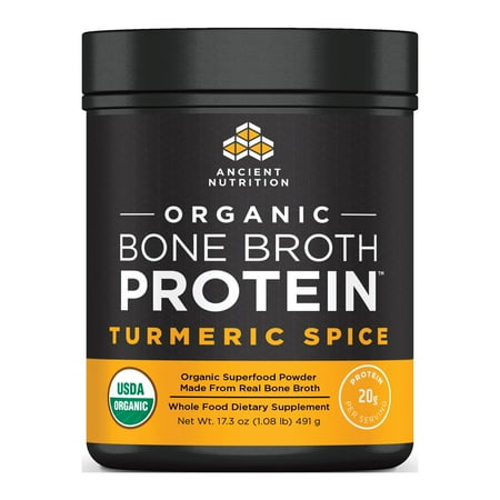 Ancient Nutrition, Organic Bone Broth Protein, Turmeric Spice, 491G