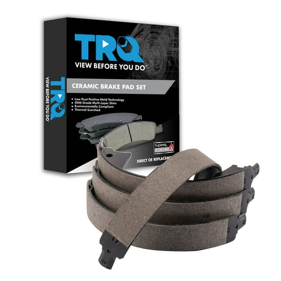 TRQ Rear Parking Brake Shoe Set Fits Select 2013-2021 Ford F-250 Super Duty F-350 Super Duty 2013-2014 F-450 Super Duty F-550 Super Duty