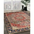 thumbnail image 3 of Ahgly Company Machine Washable Indoor Square Traditional Brown Red Area Rugs, 4' Square, 3 of 7