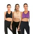 thumbnail image 1 of YouLoveIt Sports Bra for Women, 3-pack Women's Front Zipper Closure Sports Bra Racerback Workout Yoga Sports Bras Workout Bras Zipper Yoga Bras with Removable Pads, 1 of 7