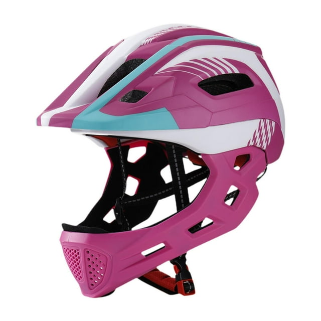 Colaxi Casque de Vélo pour Enfants Casque de Cyclisme Casque Intégral Équipement de Protection Casquette Résistante aux Impacts Casque de Vélo de Montagne pour Planche à Roulettes BMX Rouge Rose