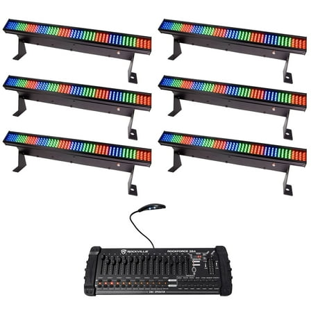 (6) Chauvet COLORSTRIP MINI LED DJ Light Bar Effect Color Strips DMX Controller