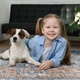 thumbnail image 3 of Wondo Washable Rugs Vintage Area Rug Rug for Living Room, Bedroom, Kids Room, 4' x 6', Deep Blue, 3 of 8