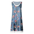 thumbnail image 5 of Cute Party Sun Dresses Daisy Print Knee Length Women's Casual Loose Flowy Tank Sundress for Women Beach Vacation Round Neck Sleeveless Midi Summer Shirt Dress for Women, 5 of 5
