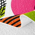 thumbnail image 5 of Homewish Watercolor Boho Geometric Bed Spread Queen,Circle Lines Queen Coverlet Set,Pink Green,3 Pieces, 5 of 7